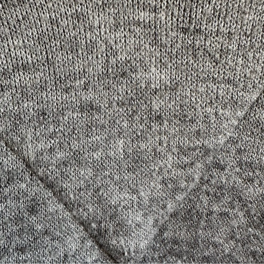 DKNY Colorblocked Gray and White Long Sleeve V-Neck Sweater Dress Size L - Picture 7 of 8